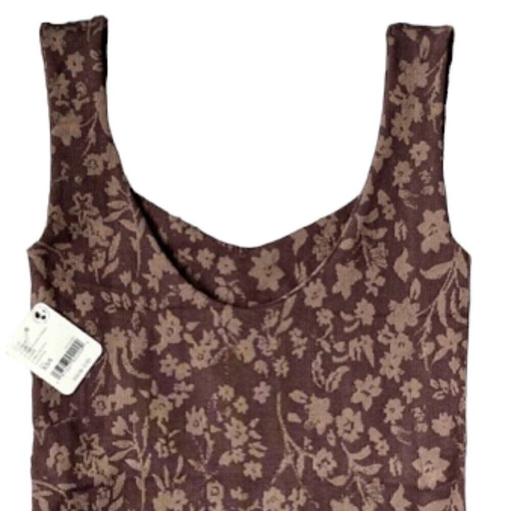 Free People NWT Printed Clean Lines Stretch Chocolate Bodysuit Combo Size XS/S - Picture 11 of 15